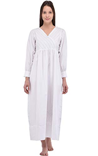 Cotton Lane Past Times Weißes klassisches Nachthemd von Cotton Lane