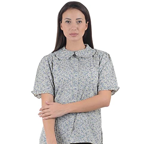 Cotton Lane Printed Rüschenkragen Bluse von Cotton Lane