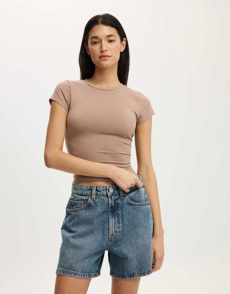 Cotton On - All Day - T-Shirt in Braun mit Rundhalsausschnitt-Brown von Cotton On