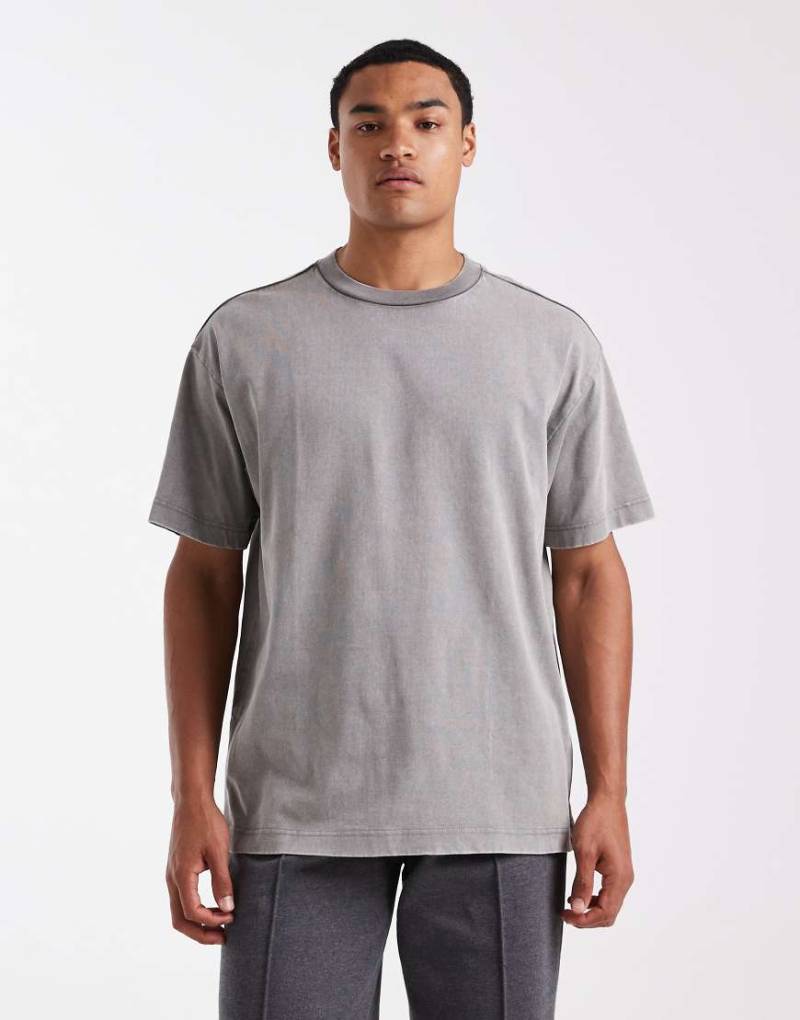 Cotton On - Boxy-Fit-T-Shirt in Schieferstein-Neutral von Cotton On