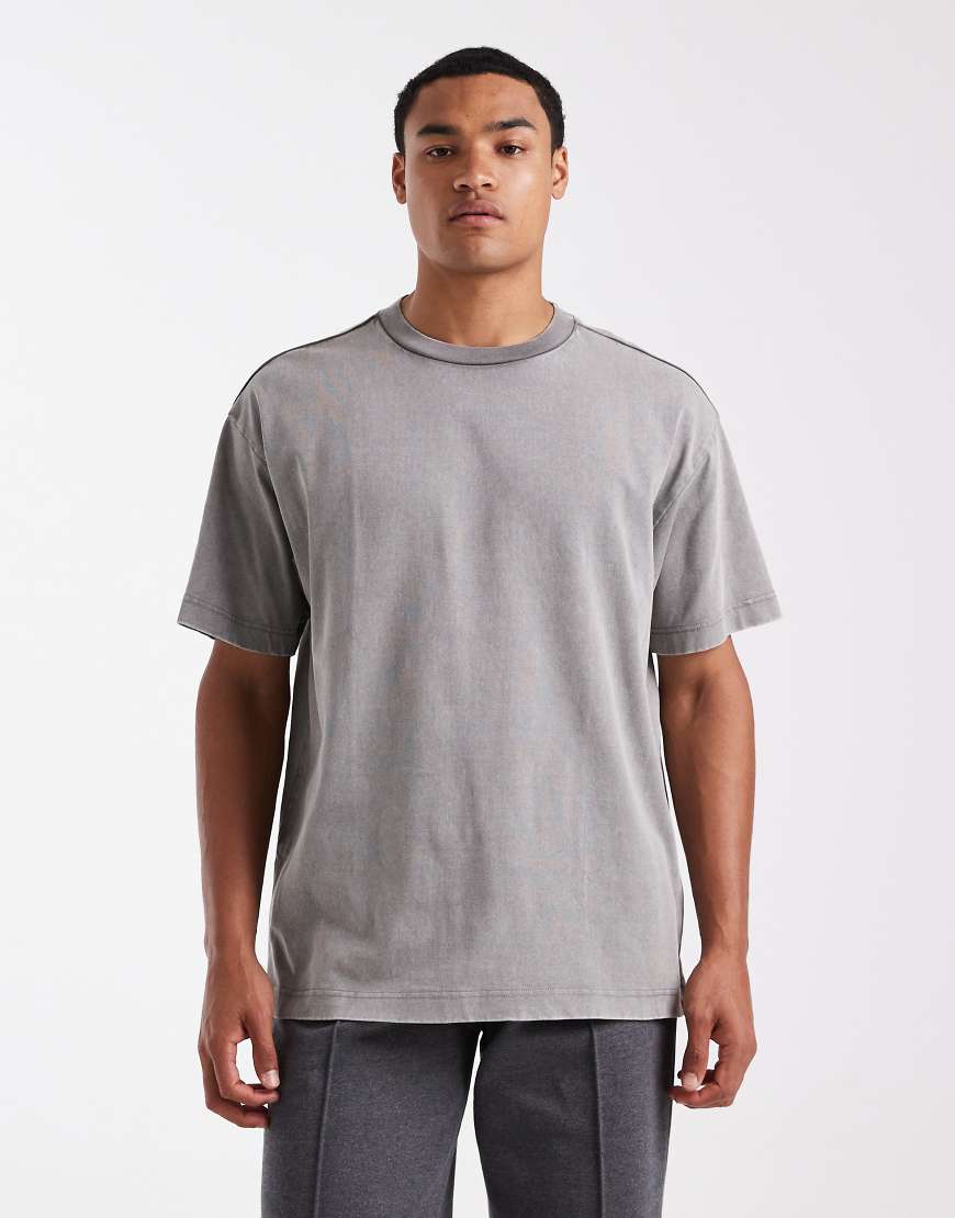 Cotton On - Boxy-Fit-T-Shirt in Schieferstein-Neutral von Cotton On