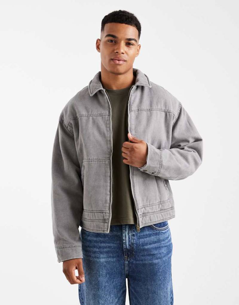 Cotton On - Cropped-Arbeiterjacke in Grau von Cotton On