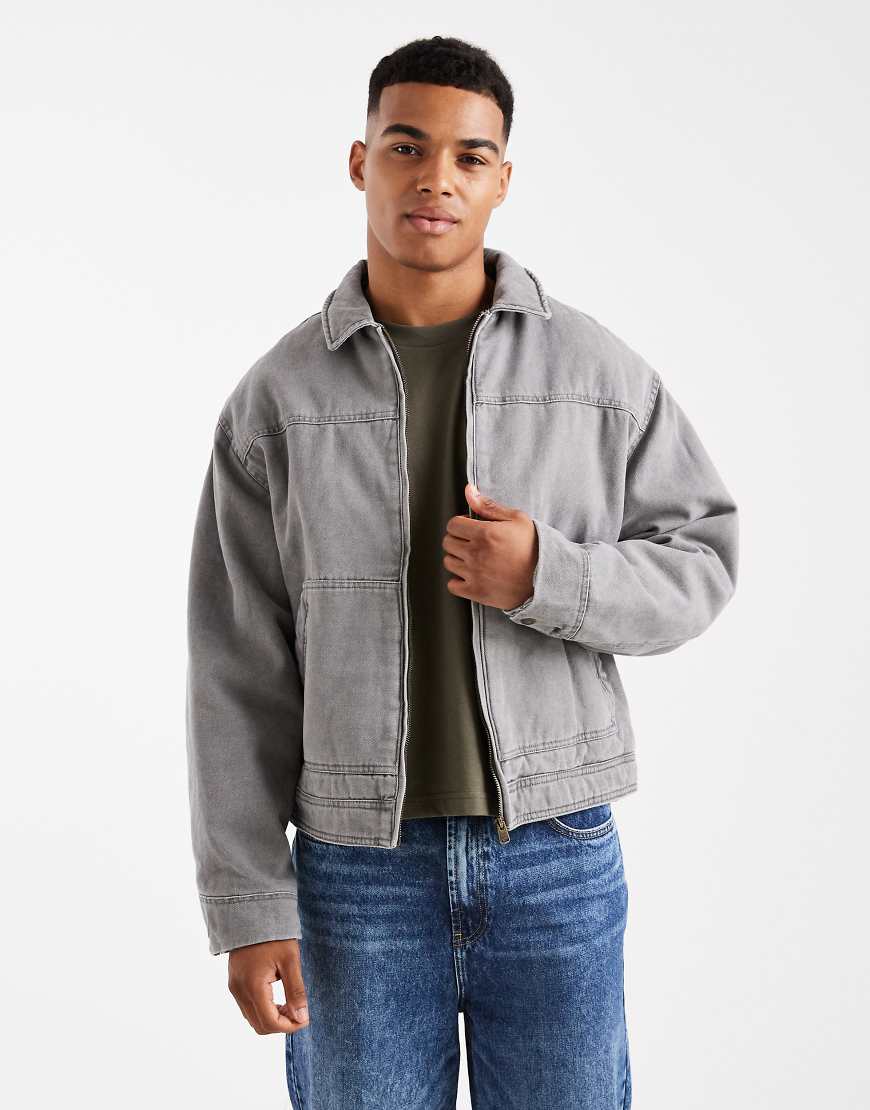 Cotton On - Cropped-Arbeiterjacke in Grau Cotton On - Cropped-Arbeiterjacke in Grau von Cotton On