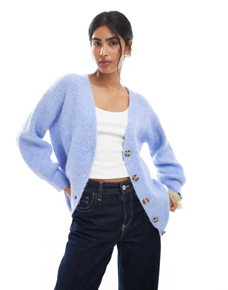 Cotton On - Everything Luxe - Kastige Strickjacke in Blau meliert von Cotton On