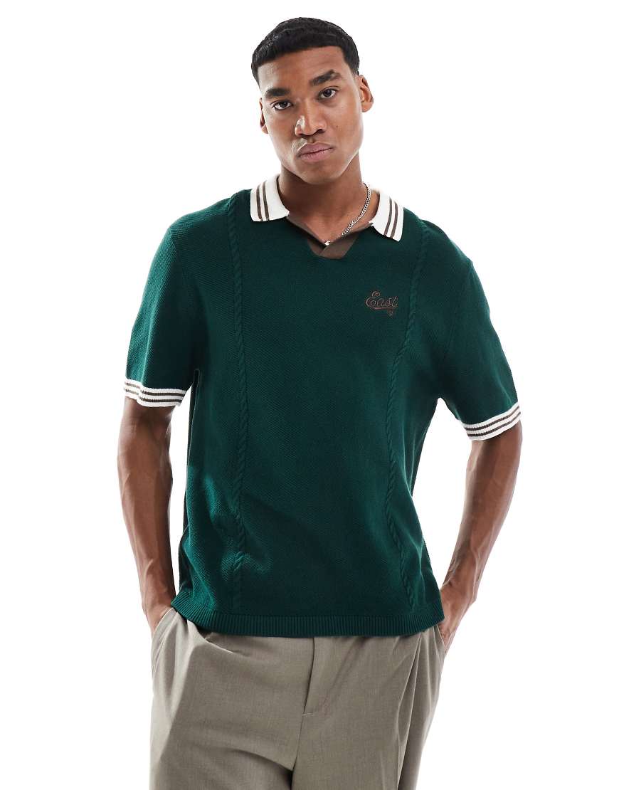 Cotton On - Fußballtrikot aus Strick in Smaragdgrün von Cotton On