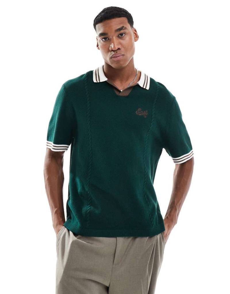 Cotton On - Fußballtrikot aus Strick in Smaragdgrün von Cotton On