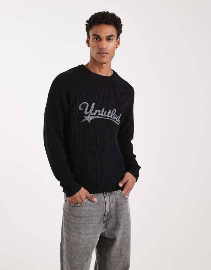 Cotton On - Kastiger Strickpullover in Schwarz mit Rundhalsausschnitt von Cotton On