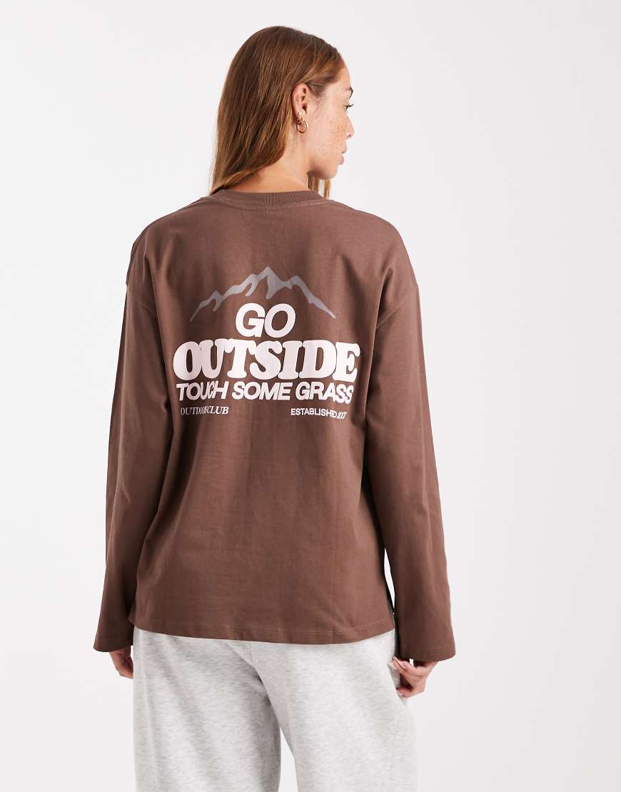 Cotton On - Langärmliges, klassisches in Taupe mit Rundhalsausschnitt-Brown von Cotton:On