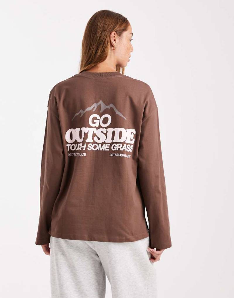 Cotton On - Langärmliges, klassisches in Taupe mit Rundhalsausschnitt-Brown von Cotton:On