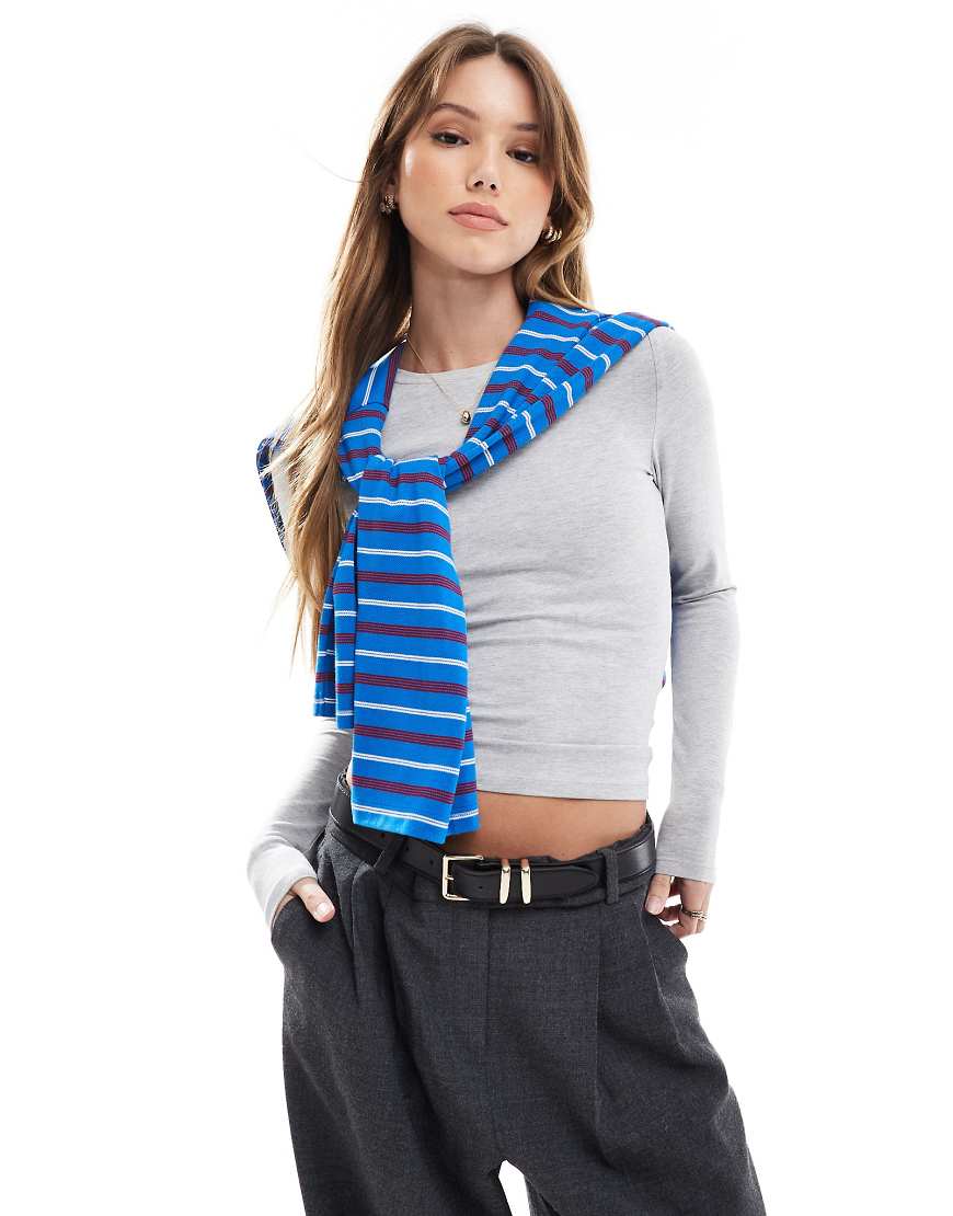 Cotton On - Langärmliges Oberteil in Grau mit Rundhalsausschnitt von Cotton:On