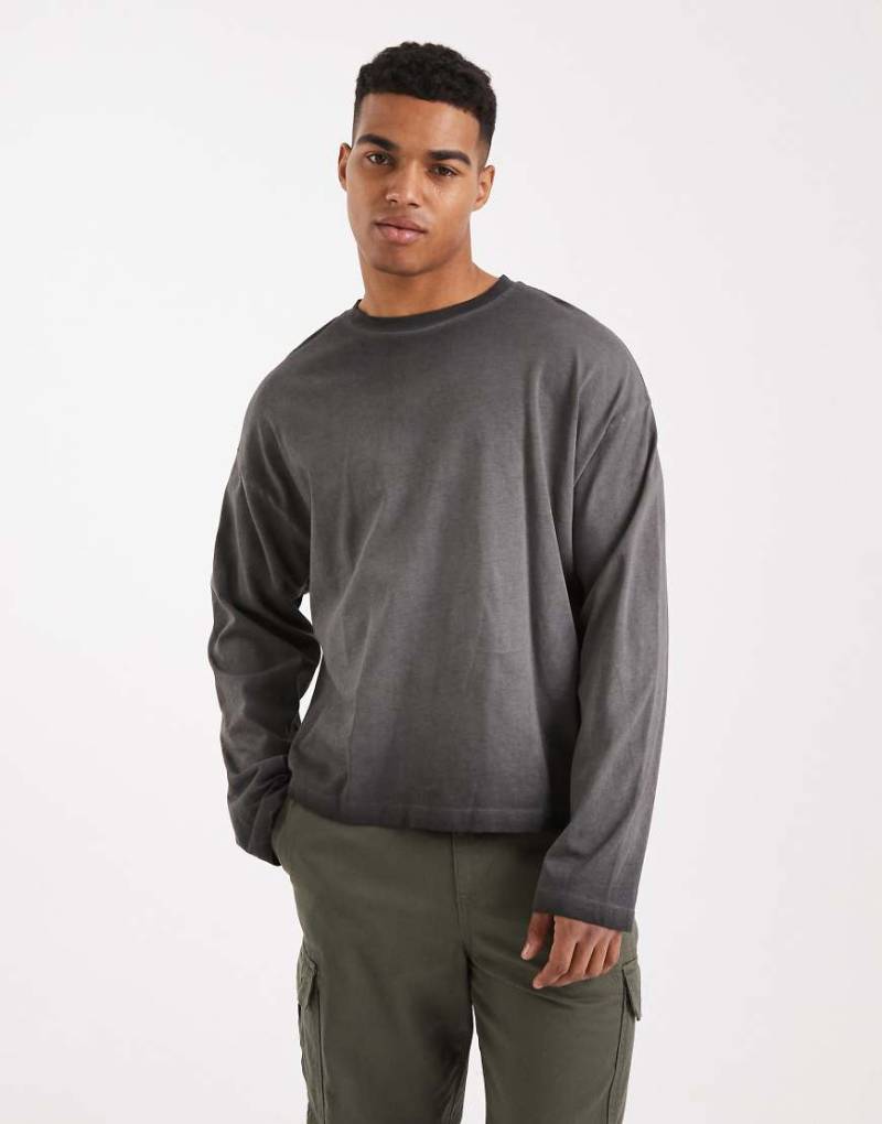 Cotton On - Langärmliges Relaxed-Fit-Oberteil in Schiefergrau im 2000er-Stil von Cotton On