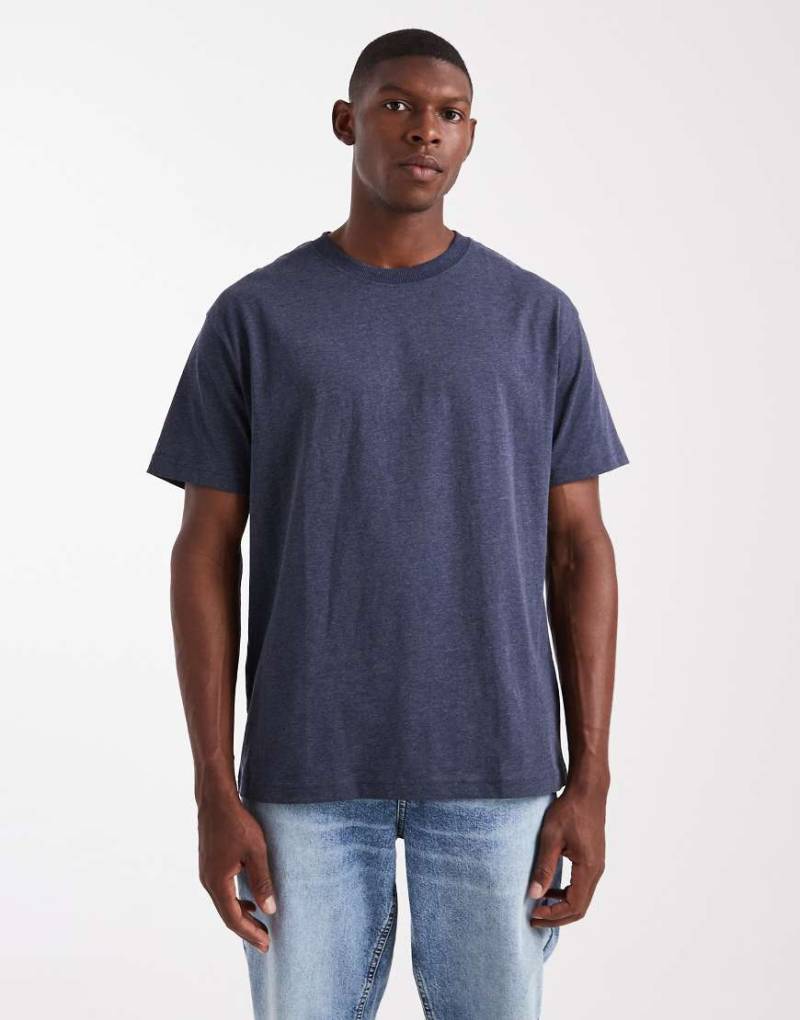 Cotton On - Loose-Fit-T-Shirt in meliertem Marineblau von Cotton On
