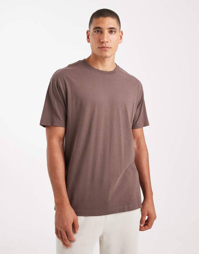 Cotton On - Loose-Fit-T-Shirt in verwaschenem Schokobraun-Brown von Cotton On