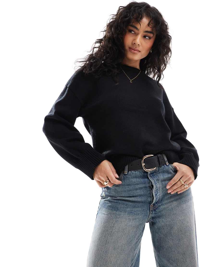 Cotton On - Lux - Pullover in Schwarz mit Rundhalsausschnitt von Cotton On