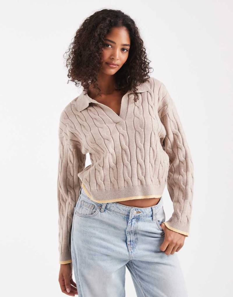 Cotton On - Luxe - Pullover mit Kragen in Eichelbraun-Brown von Cotton On