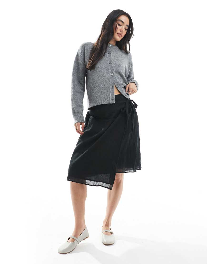 Cotton On - Midi-Wickelrock in Schwarz von Cotton:On