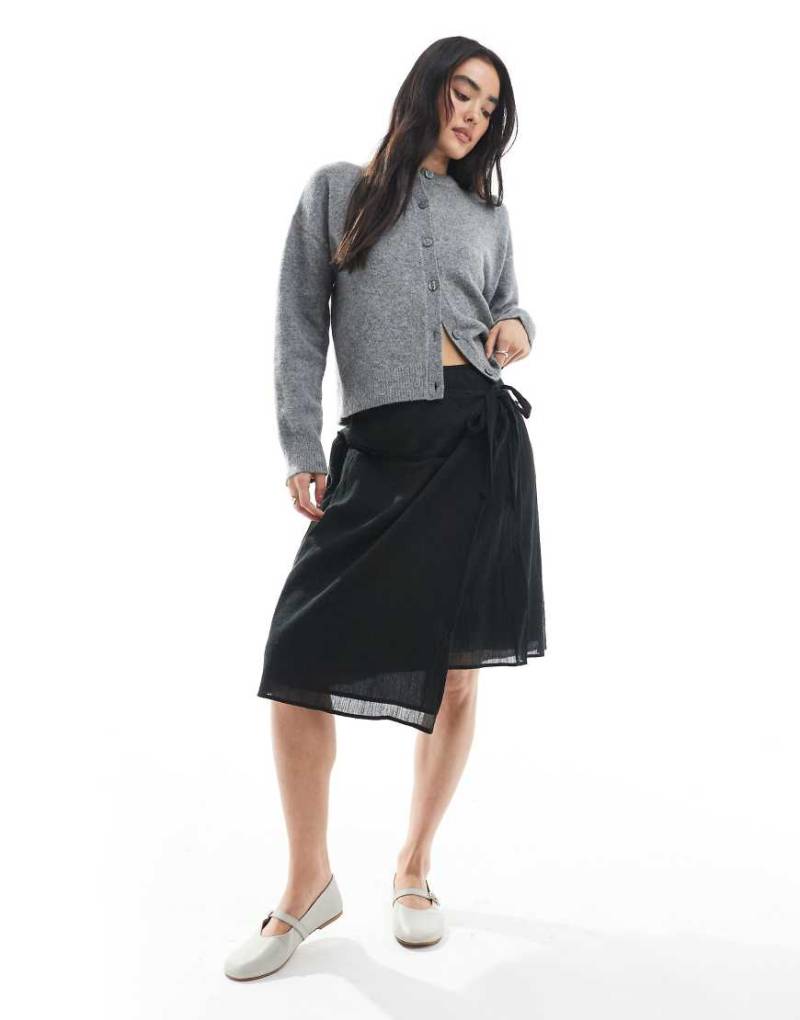 Cotton On - Midi-Wickelrock in Schwarz von Cotton:On