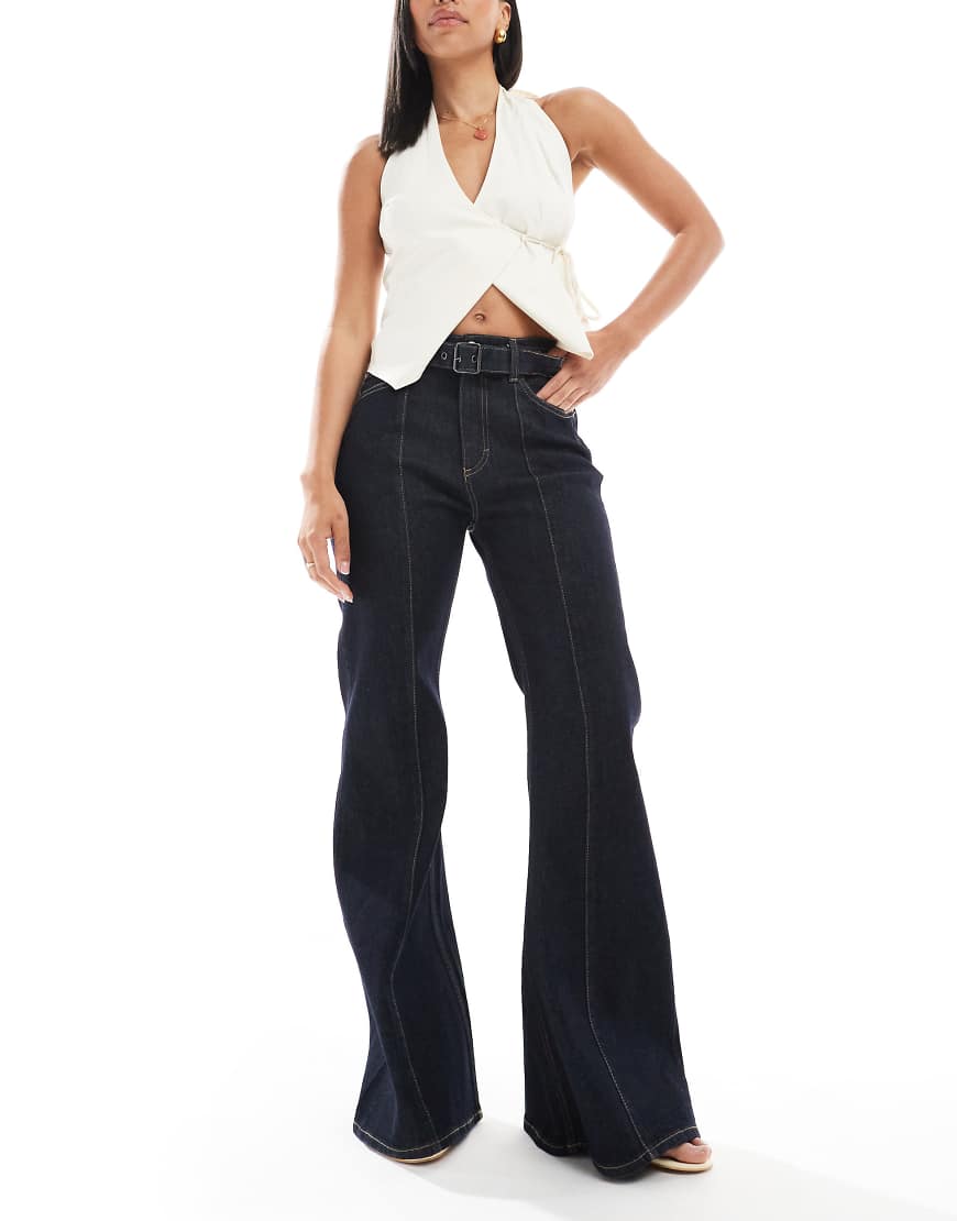 Cotton On - Schlagjeans in Shutter-Blau mit hohem Bund von Cotton:On