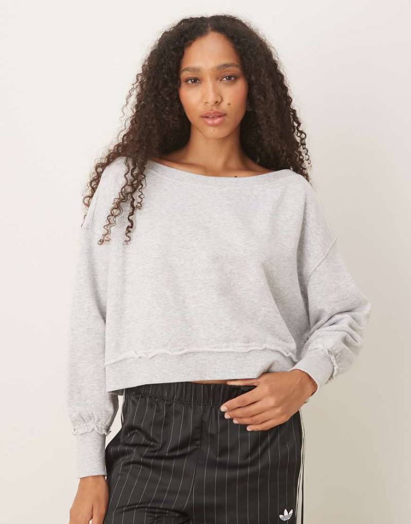 Cotton On - Schulterfreies Sweatshirt in Grau von Cotton On