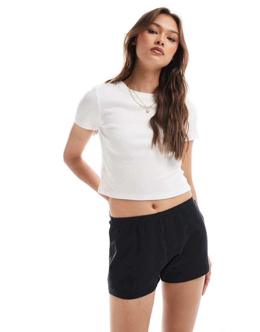 Cotton On - Schwarze Schlafshorts aus angerautem Jersey von Cotton:On