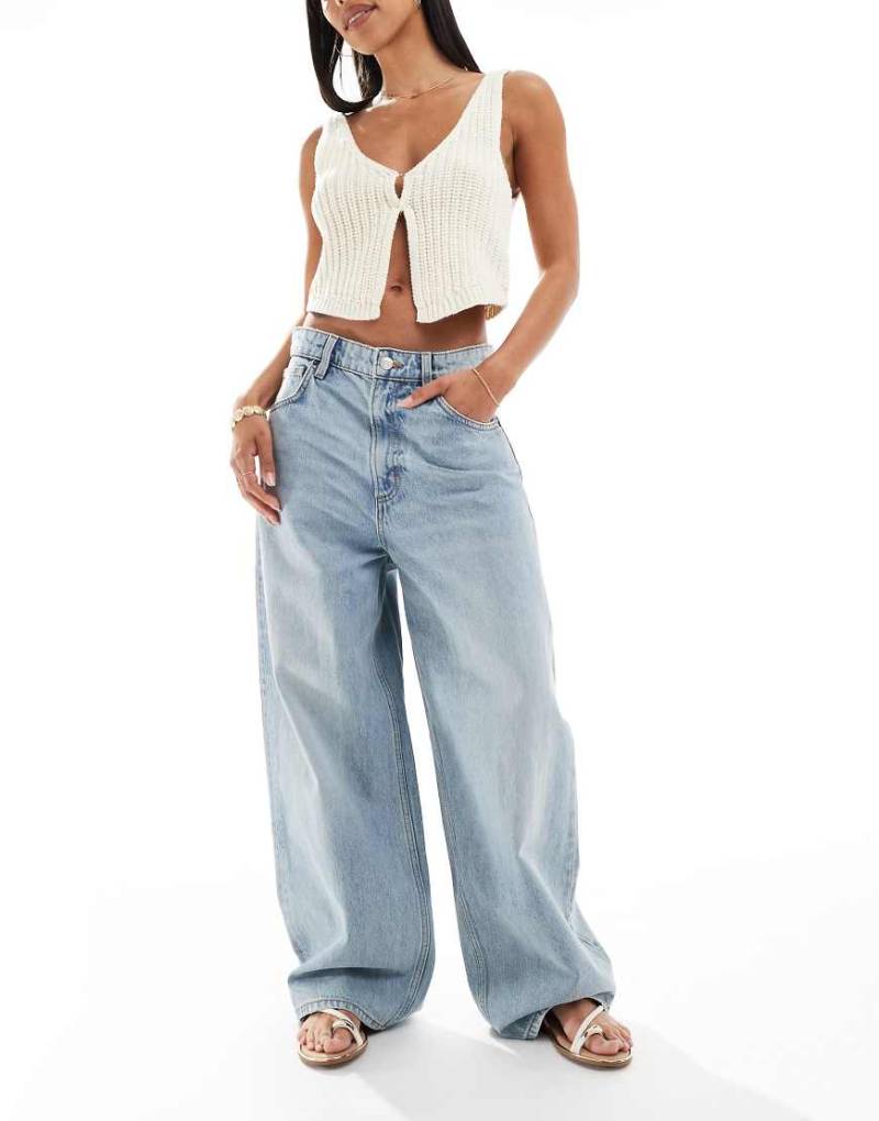 Cotton On - Superweite Boyfriend-Jeans in Olsen-Blau von Cotton:On