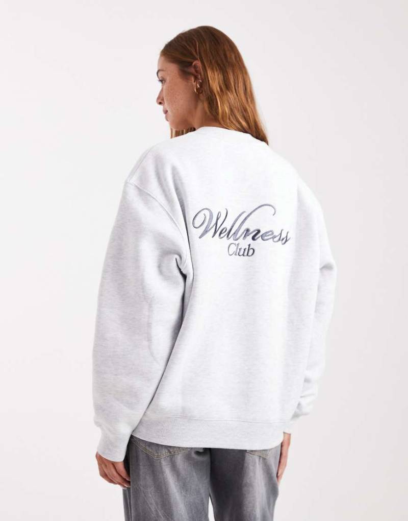 Cotton On - Weiches Sweatshirt in meliertem Grau mit Rundhalsausschnitt und Print von Cotton:On