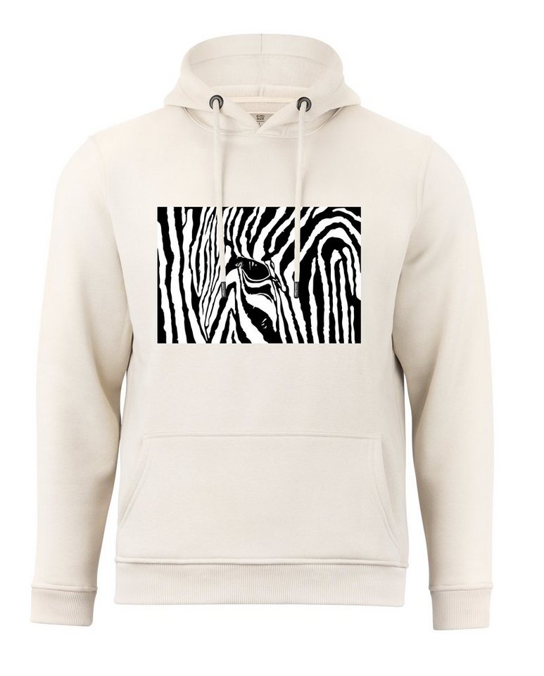 Cotton Prime® Hoodie Black & White Zebra Eye mit weichem Innenfleece von Cotton Prime®