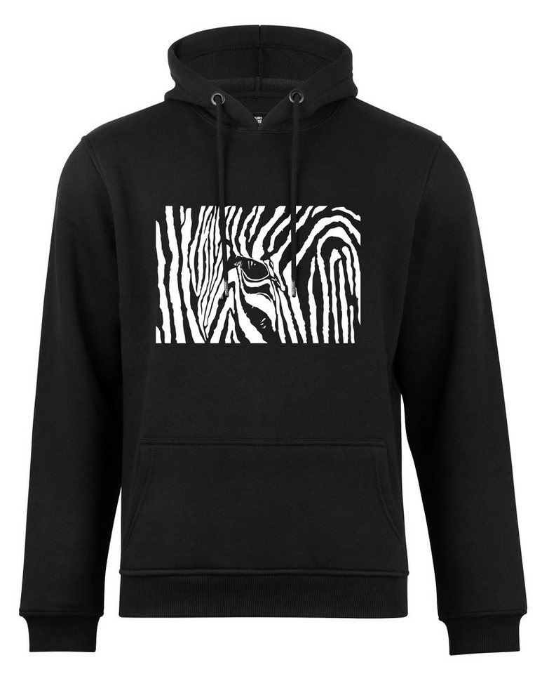 Cotton Prime® Hoodie Black & White Zebra Eye mit weichem Innenfleece von Cotton Prime®