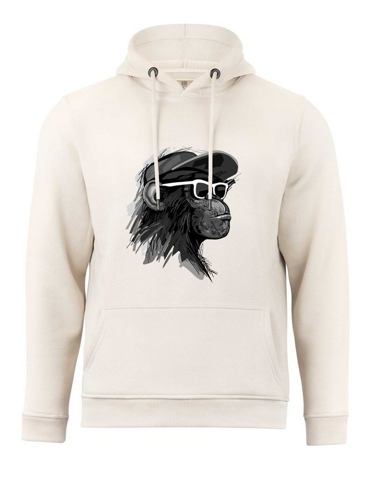 Cotton Prime® Hoodie mit Affenmotiv - Cool Monkey mit Brille mit weichem Innenfleece von Cotton Prime®