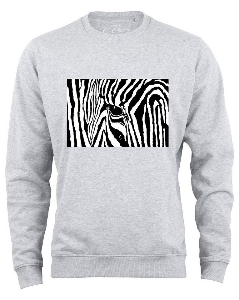 Cotton Prime® Sweatshirt Black & White Zebra Eye mit weichem Innenfleece von Cotton Prime®