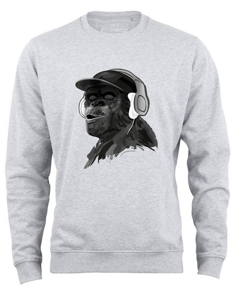 Cotton Prime® Sweatshirt Monkey mit DJ-Kopfhörer mit weichem Innenfleece von Cotton Prime®