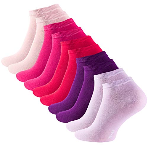 10 Paar COTTON-Essentials Sneaker Socken, Baumwolle, Berry Colours, Gr. 39-42 von Cotton Prime