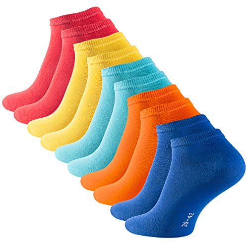 10 Paar COTTON-Essentials Sneaker Socken, Baumwolle, Fun Colours, Gr. 43-46 von Cotton Prime