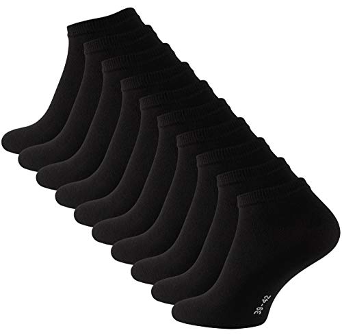 10 Paar COTTON-Essentials Sneaker Socken, Baumwolle, schwarz, Gr. 47-50 von Cotton Prime