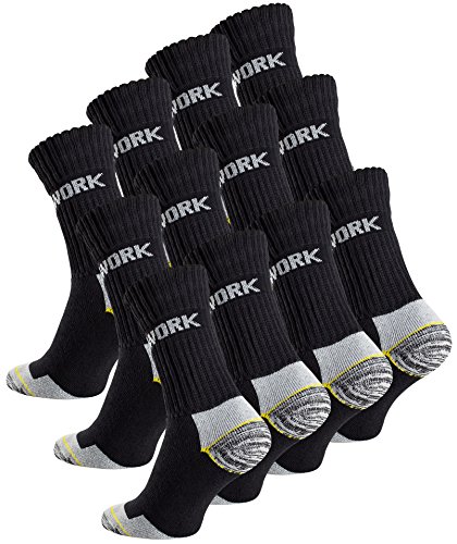 12 Paar Herren Arbeitssocken - Robuste Atmungsaktive Work Socks - Berufssocken, Gr. 39-42 von Cotton Prime