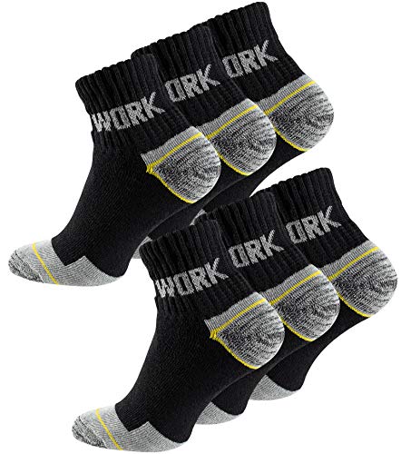 6 Paar Herren Kurzschaft-Arbeitssocken - Robuste Atmungsaktive Work Socks - Berufssocken, Gr. 43-46 von Cotton Prime