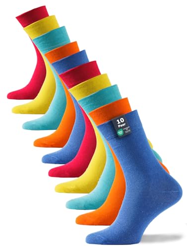 Basic Socken Herren & Damen Baumwollsocken (10 Paar) Klassische Socken mit Baumwolle, Fun Colors, Gr. 47-50 von Cotton Prime