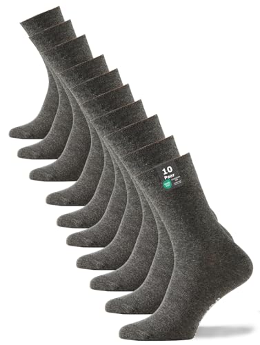 Cotton Prime Basic Socken Herren & Damen Baumwollsocken (10 Paar) Klassische Socken mit Baumwolle, Anthrazit, Gr. 39-42 von Cotton Prime