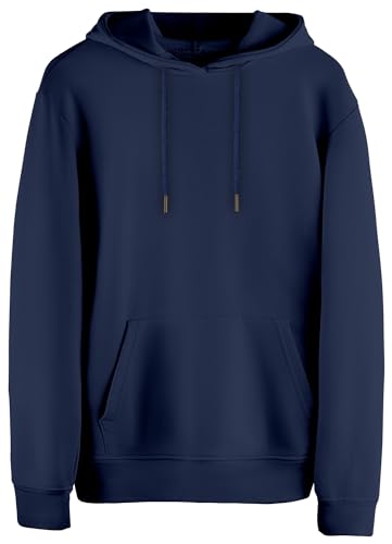 Cotton Prime Bequemer und Stilvoller Unisex Kaputzenpullover Hoody Sweatshirt für Damen und Herren, Blau, Gr. XL von Cotton Prime