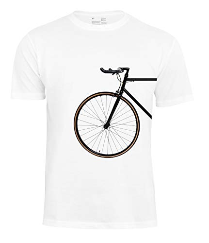 T-Shirt Bike Lover - Vorderrad, Männer Shirt für Radfahrer, Weiss, GR. L von Cotton Prime