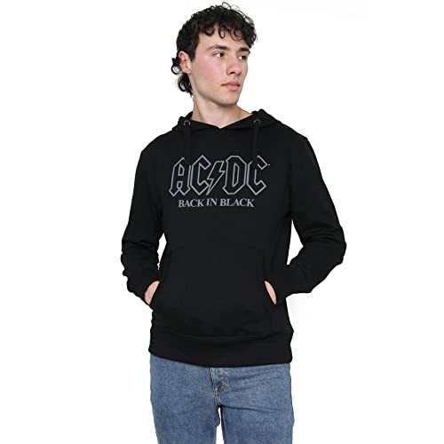 Cotton Soul ACDC Back In Black Outline Herren Kapuzenpullover, Schwarz, Black, XXL von Cotton Soul