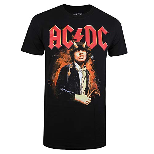 Cotton Soul ACDC Fire and Horns Herren T-Shirt, Schwarz , XXXXX-Large von Cotton Soul