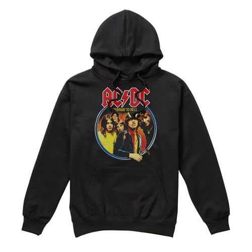 Cotton Soul Acdc Highway To Hell Emblem Herren Kapuzenpullover, Schwarz, Schwarz , L von Cotton Soul