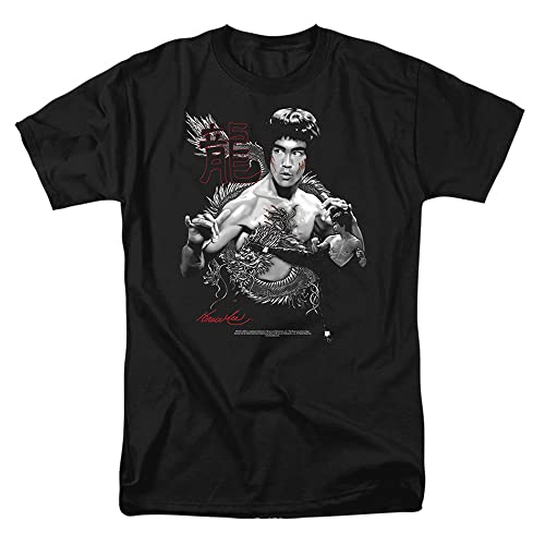 Cotton Soul Bruce Lee Dragon Unisex T-Shirt, Schwarz, Schwarz , S von Cotton Soul