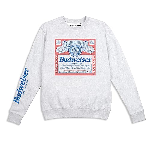 Cotton Soul Budweiser OG Damen Crew Sweatshirt, Grau Heather, LRG von Cotton Soul