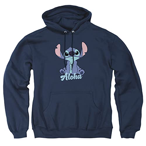 Cotton Soul Cartoon Charakter Herren Hoodies, Navy - Disney Lilo und Stitch Aloha, XL von Cotton Soul