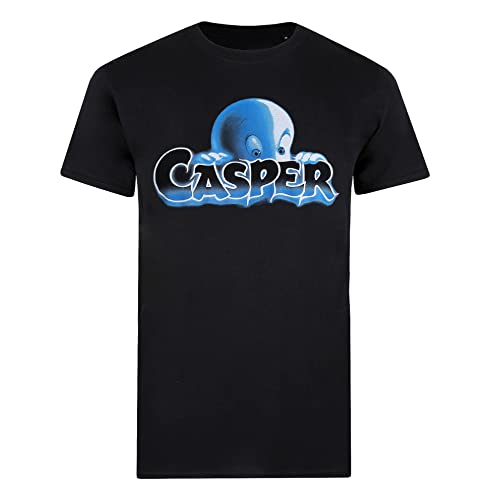 Cotton Soul Casper Peek A Boo Herren-T-Shirt, Schwarz, Black, XXL von Cotton Soul