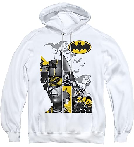 Cotton Soul DC Comics Batman Lang lebe der Mensch Herren Hoodie, Weiß, XXL von Cotton Soul