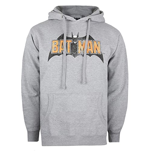 Cotton Soul DC Comics Herren Kapuzenpullover mit Batman-Logo, Grau meliert, grau, L von Cotton Soul