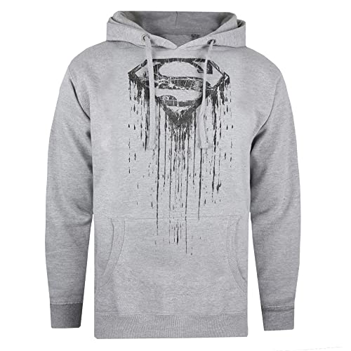 Cotton Soul DC Comics Superman Paint Herren Kapuzenpullover Heather Grey, grau meliert, M von Cotton Soul